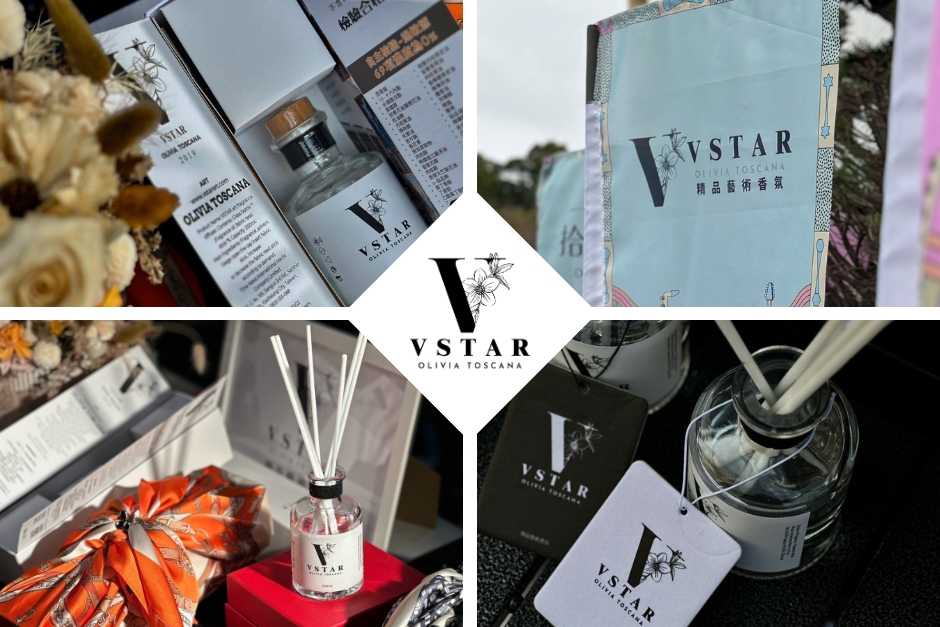VSTAR品牌名稱源自勇氣與星星，LOGO源自勝利V與紫羅蘭。時刻提醒我們生活中需要一種信念，邁向屬於自己的星星，成就閃亮的自己。